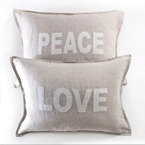 Pom Pom @ Home Peace & Love Linen Pillow Shams.